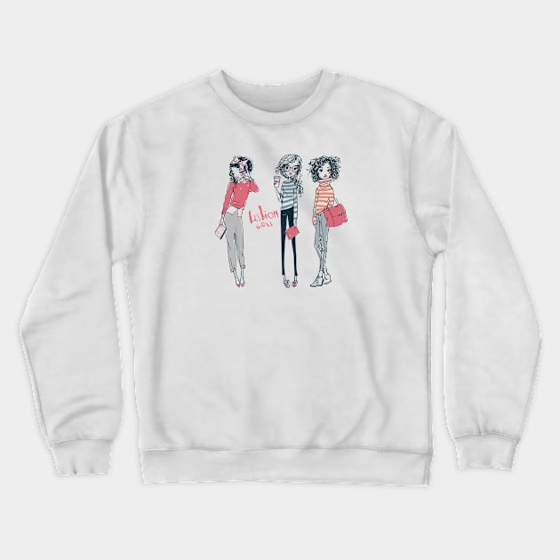 Fashion Girls Crewneck Sweatshirt by EveFarb